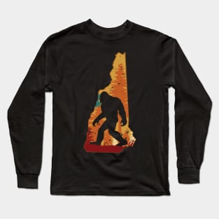 Bigfoot Retro Vintage Sasquatch New Hampshire Long Sleeve T-Shirt